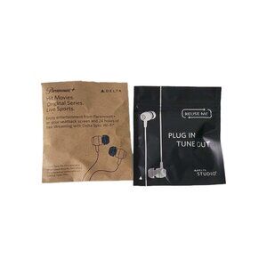 Delta Airlines Earbuds Lot Of 2 One New One Pre-owned